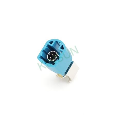 Konektor Sudut Lurus HSD - Warna biru air melambangkan konektor HSD Z-coding